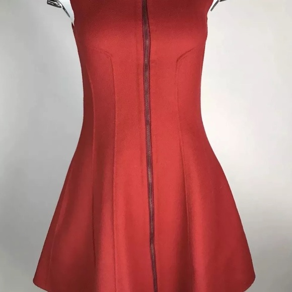 THEORY Bobbi Wool Zip Up Sleeveless Dress - Picture 8 of 8